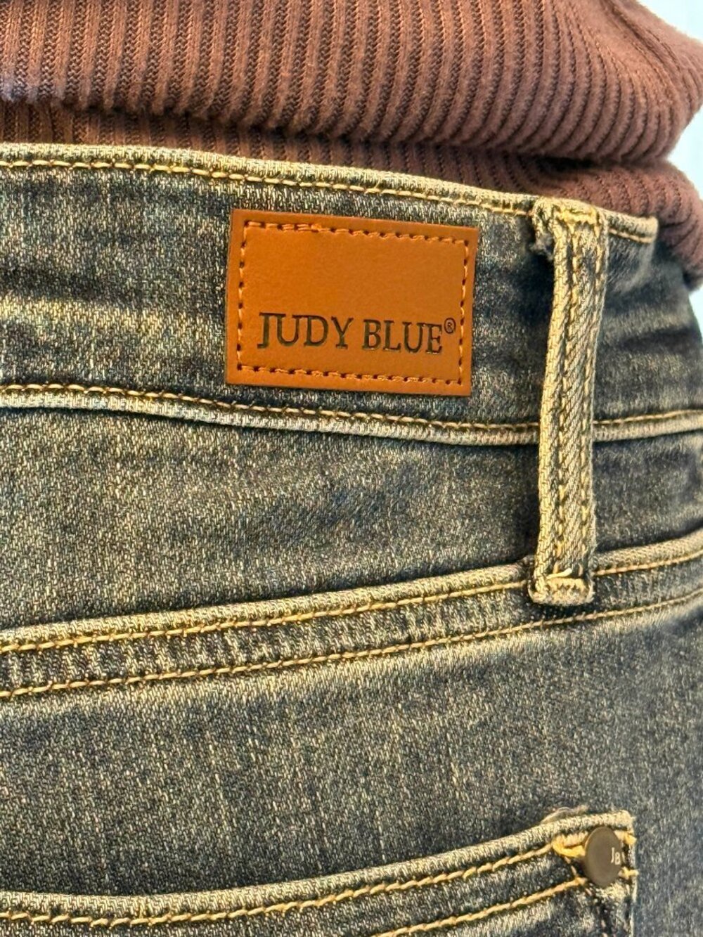Judy Blue stretch Trouser Flare Ripped Button Fly Jeans Women's 7/28 see descr. - Picture 6 of 8